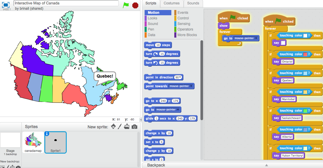 Coding an Interactive Map of Canada