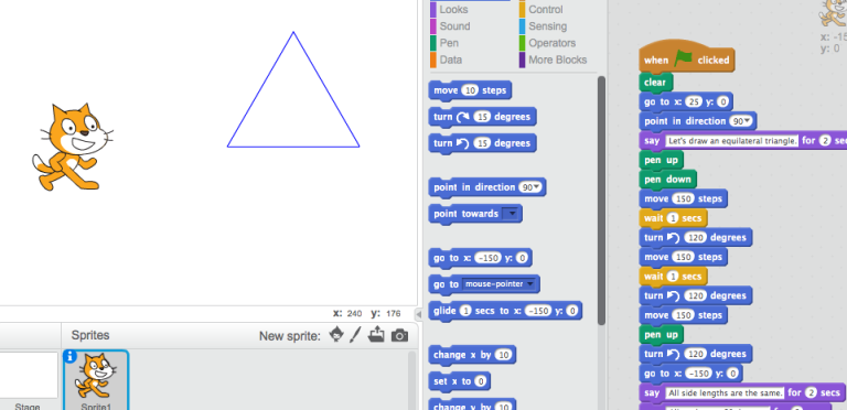 Coding & Drawing an Equilateral Triangle #CSforALL #CodeBreaker