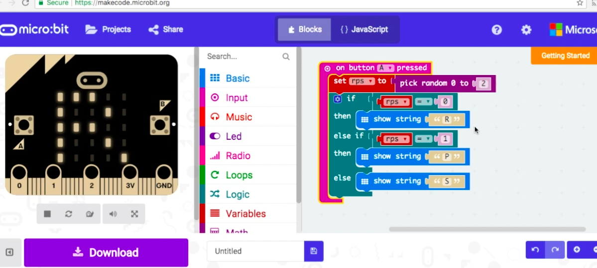 Coding to Learn Probability - Rock, Paper, Scissors With Micro:Bit