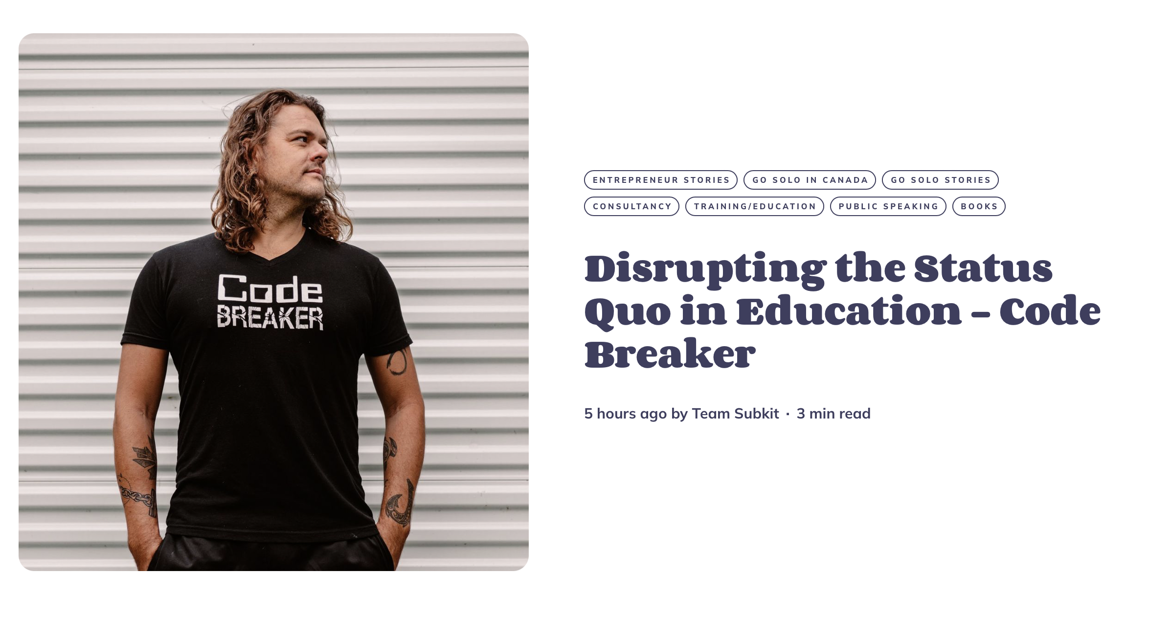Disrupting the Status Quo in Education - Code Breaker